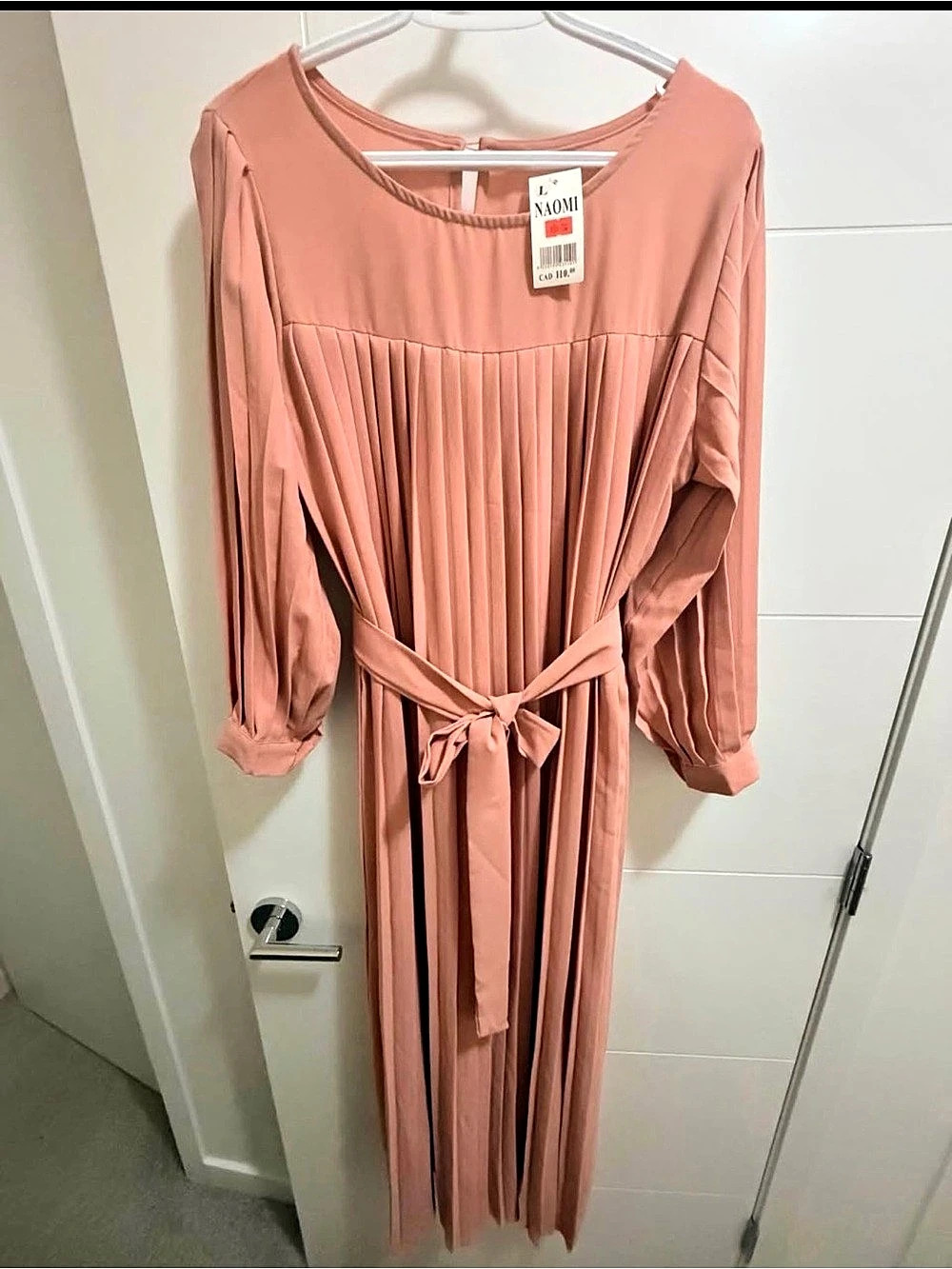 NANOMI Pleated Maxi Dress in Pink NWT